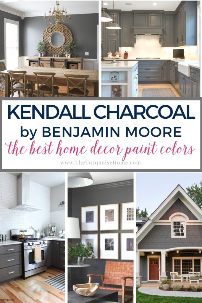 Benjamin Moore Kendall Charcoal - a rich, moody dark paint color that looks beautiful in any room! 