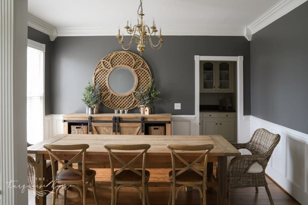 Kendall Charcoal Walls in Dining Room
