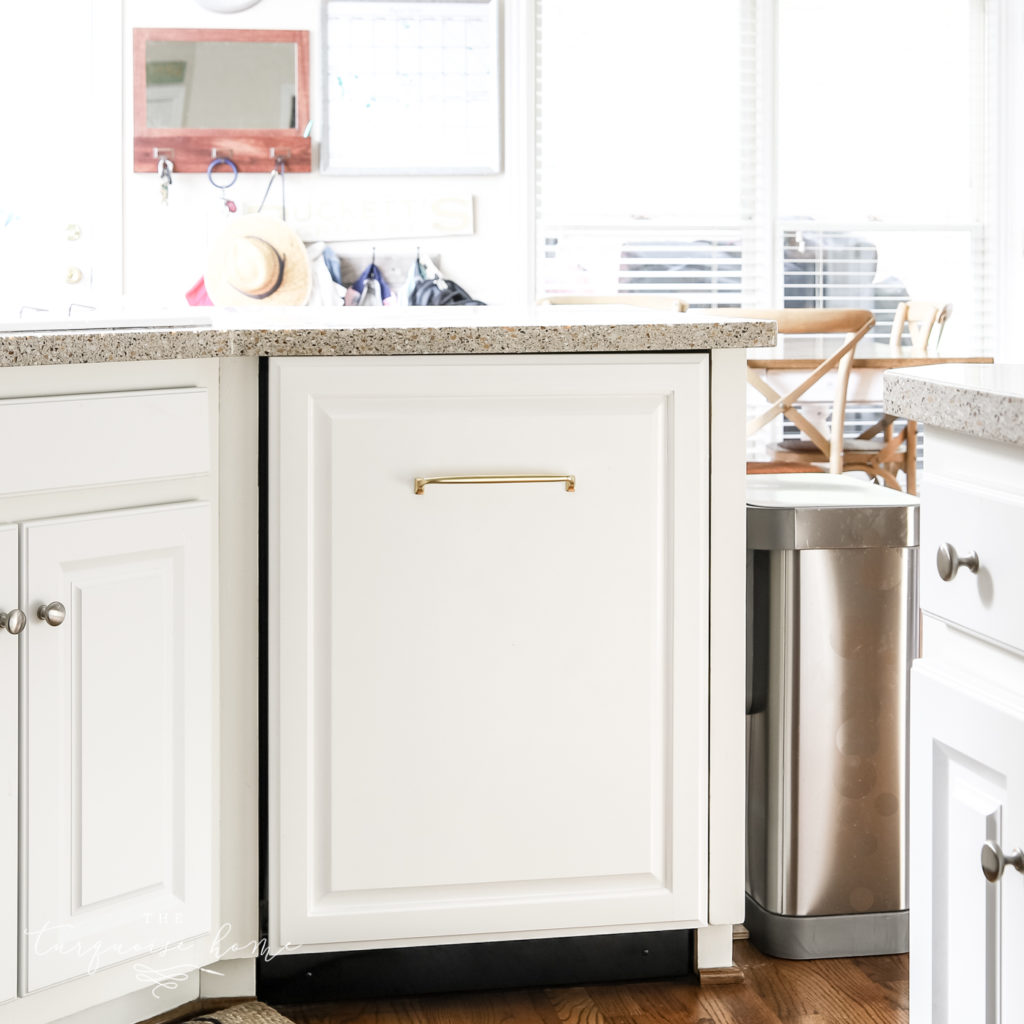 Custom cabinet door panel for a dishwasher