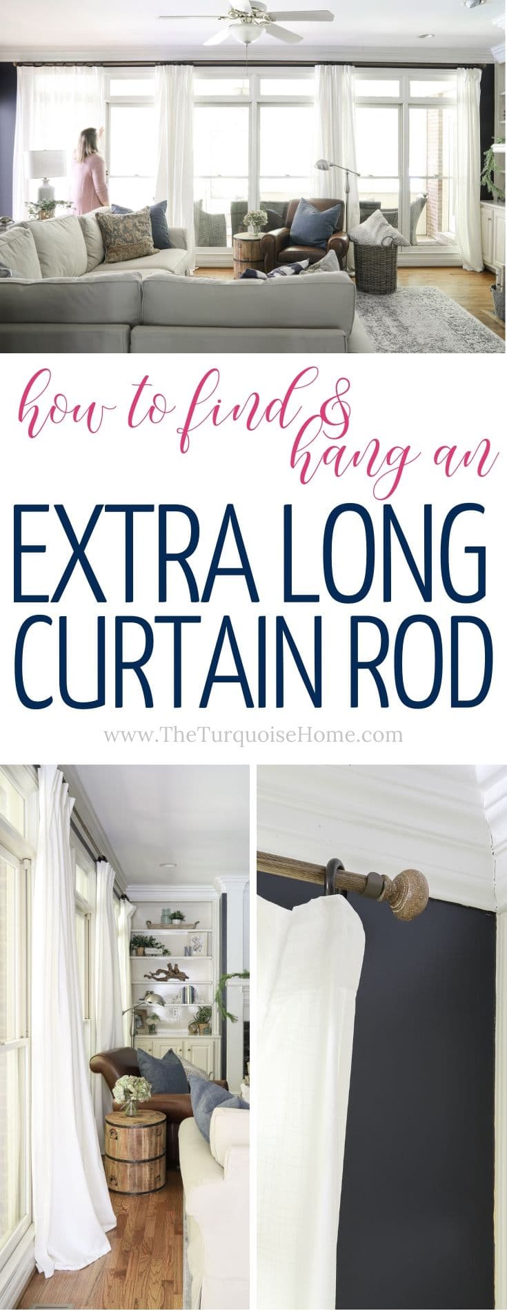 How to Find and Hang an Extra Long Curtain Rod