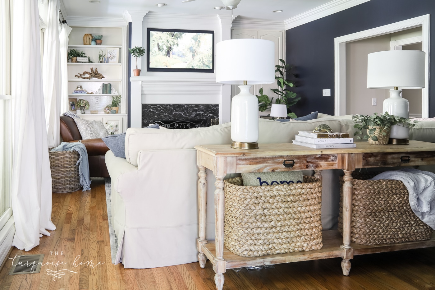 Cozy Navy Living Room Reveal