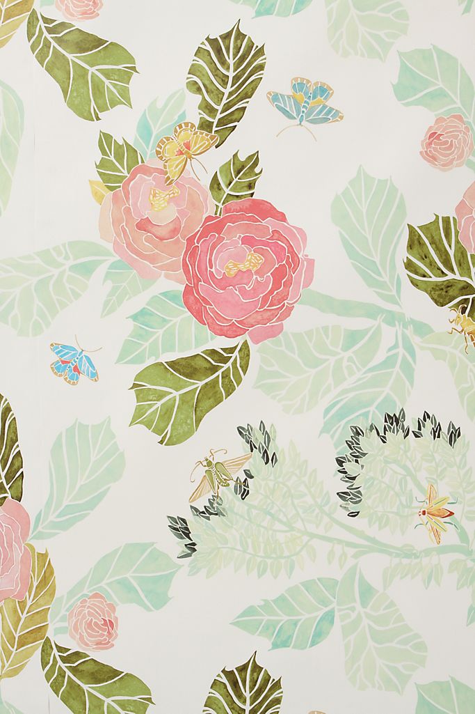 Watercolor Flora Wallpaper from Anthropologie