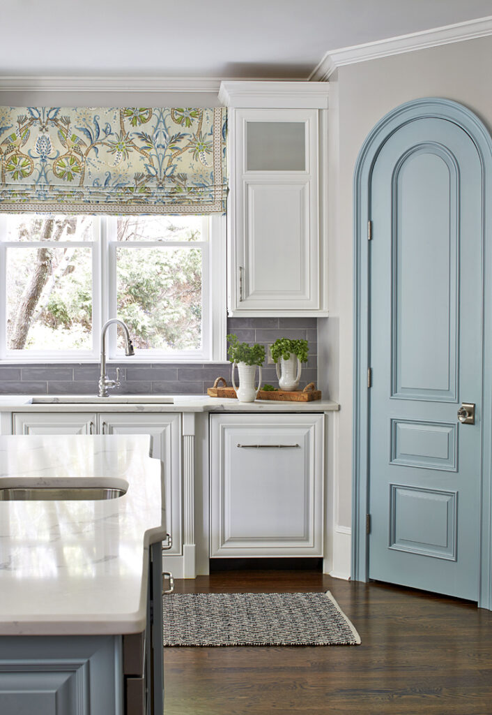 Blue Pantry Door in the Kitchen