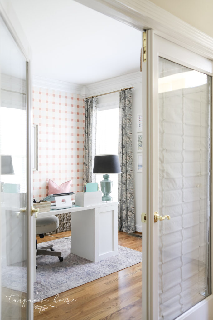 Closed Bamboo Blinds in the Home Office