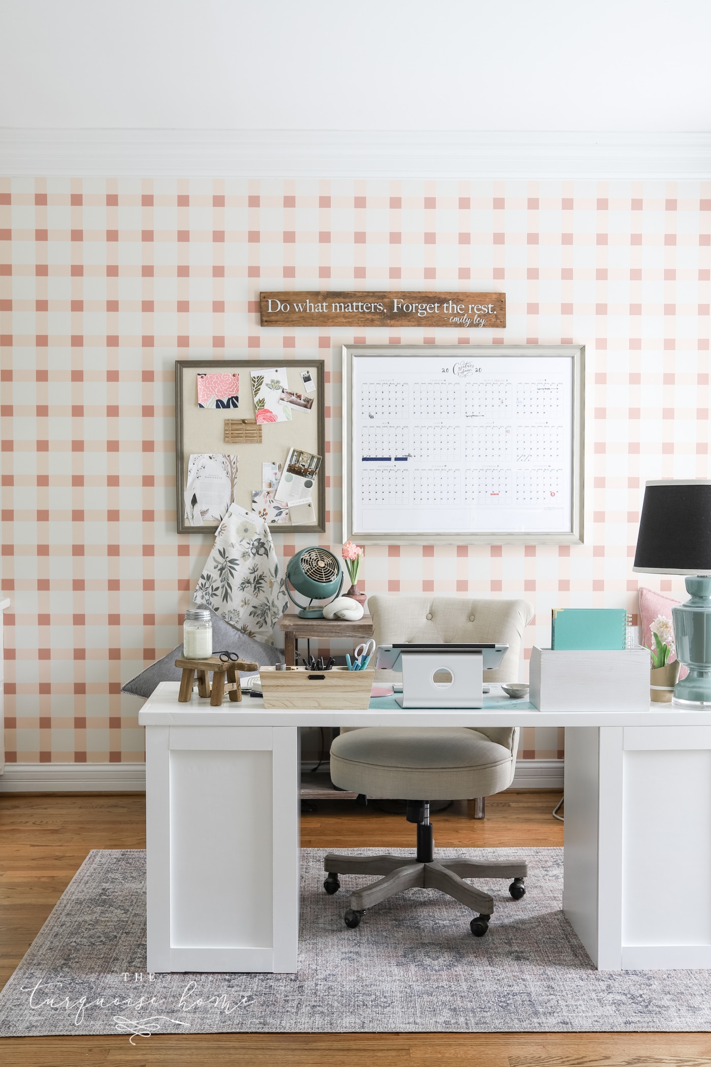 Blush and Brass Home Office Reveal - The Turquoise Home