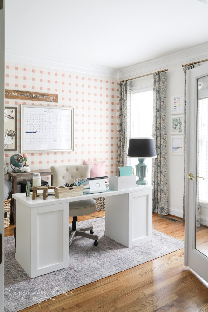 Blush and Brass Feminine Office Space