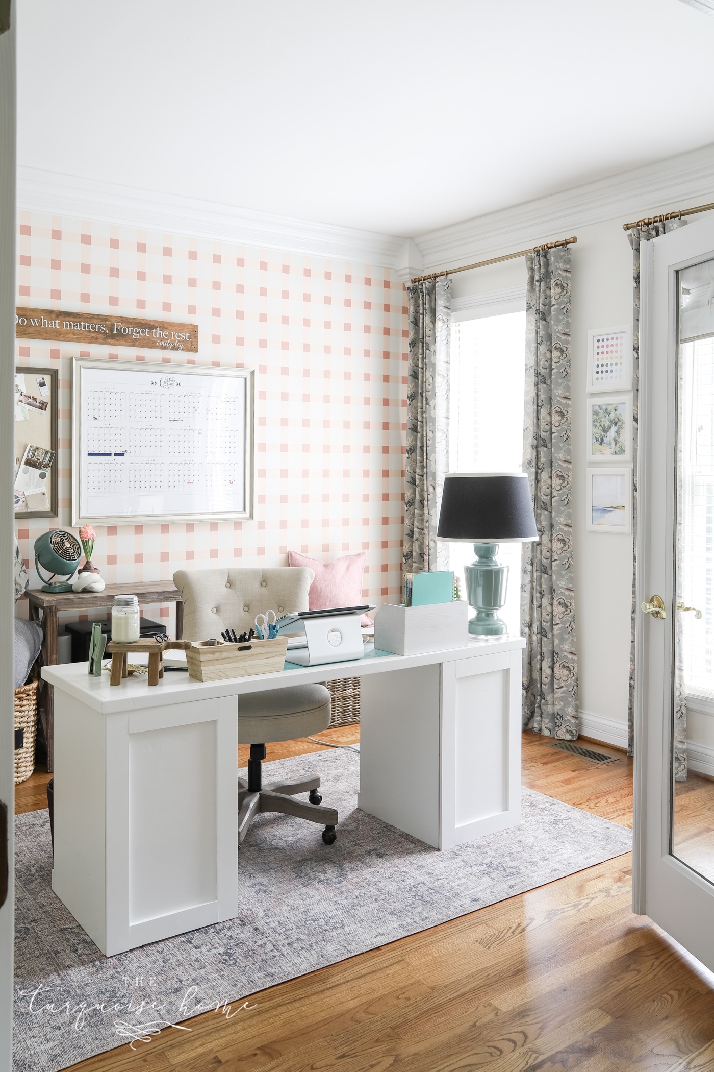 Blush and Brass Feminine Office Space