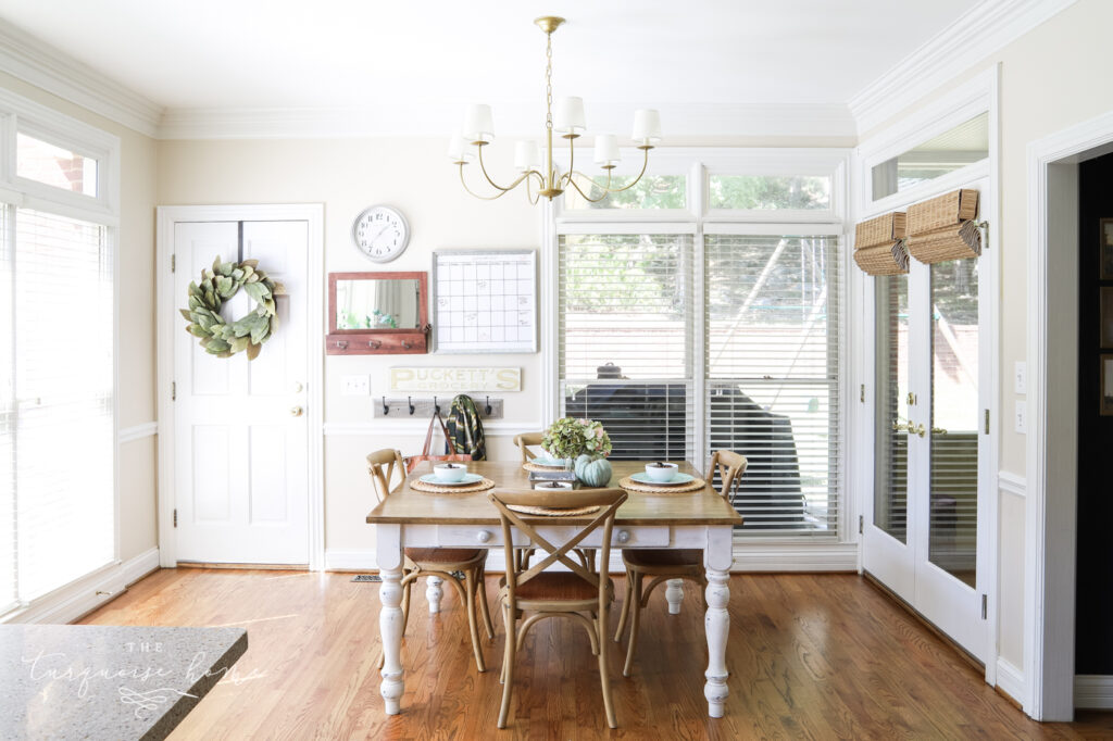 Kitchen Breakfast Table Decorated for Fall