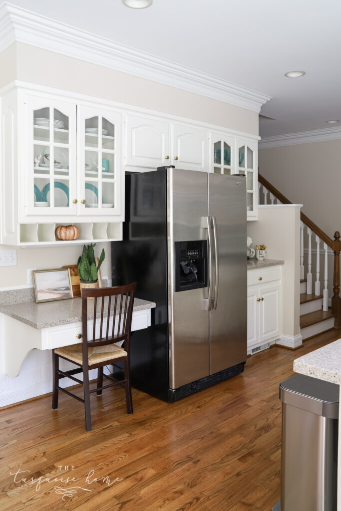 Kitchen with White Cabinets and Fall Decor