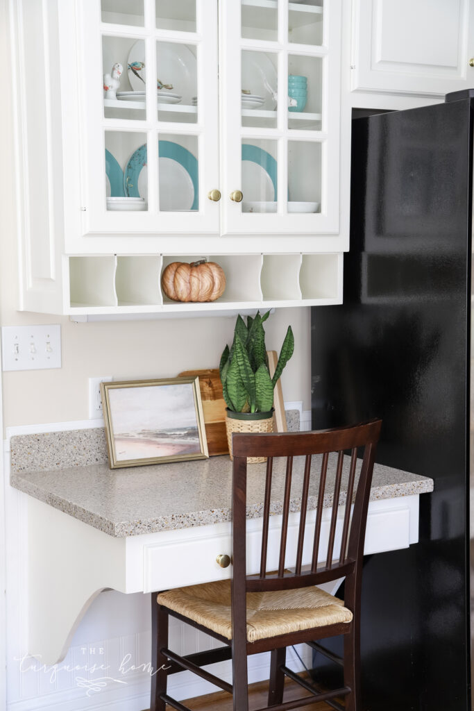 Kitchen Desk with Fall Decor