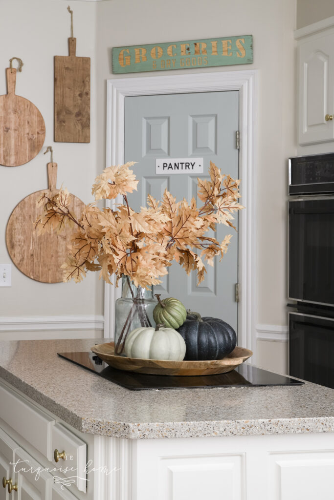 Gorgeous Autumn Leaven in Wooden Bowl