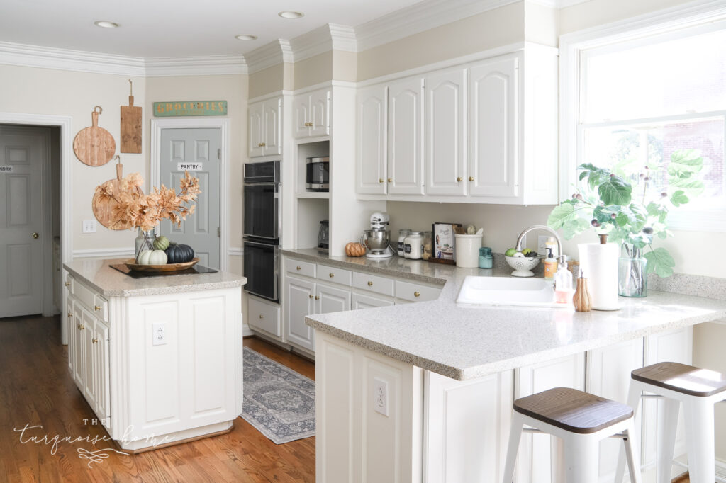 White Kitchen with Fall Decor