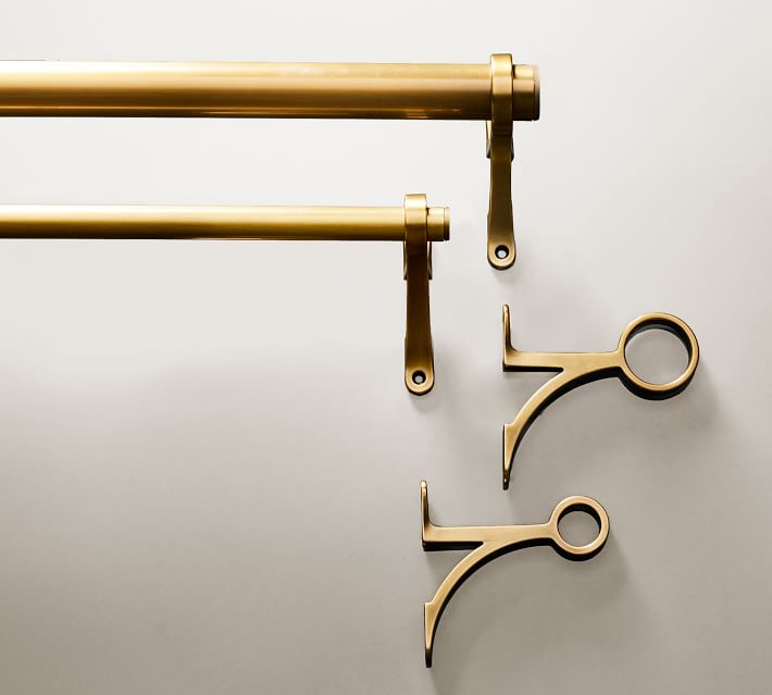 Brass Curtain Rod Wall Bracket