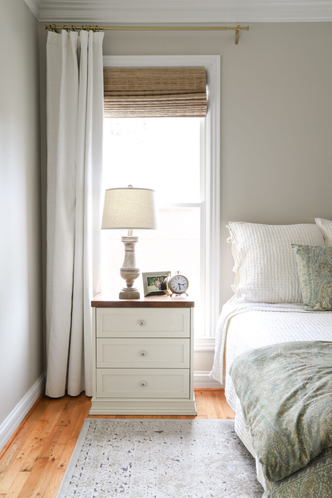 Ivory Linen/Cotton Curtains in the Master Bedroom