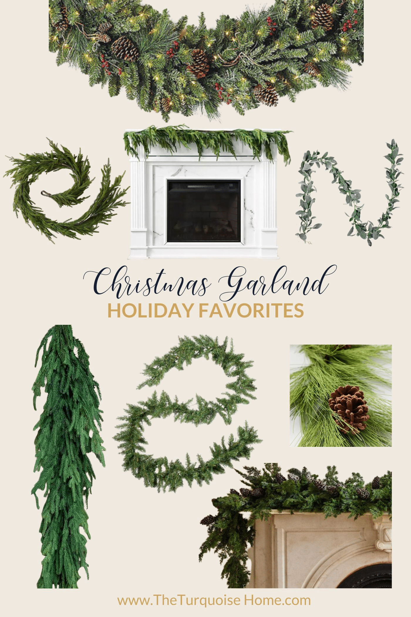 Faux Christmas garlands
