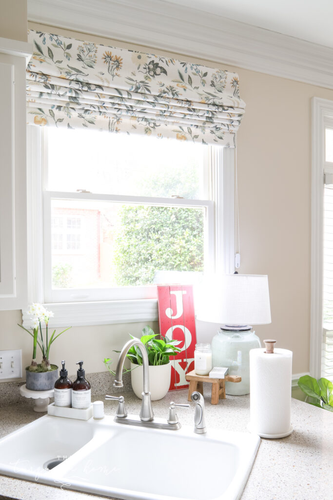 Roman shade in the Christmas Kitchen