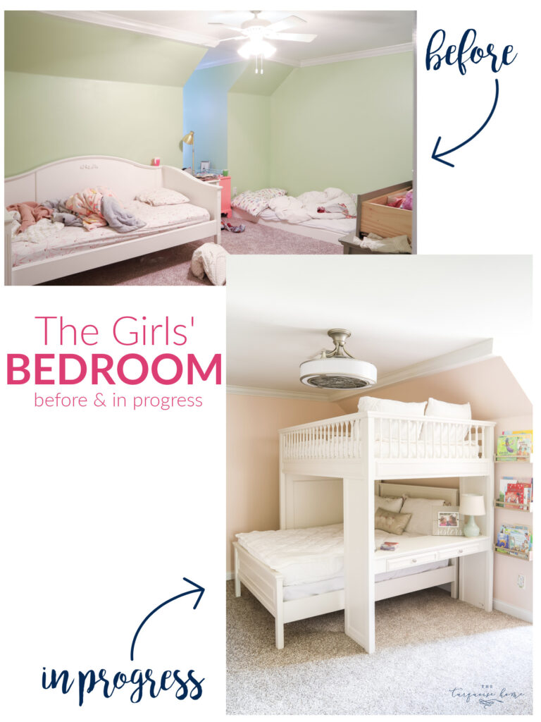 Girls' Bedroom Before & After