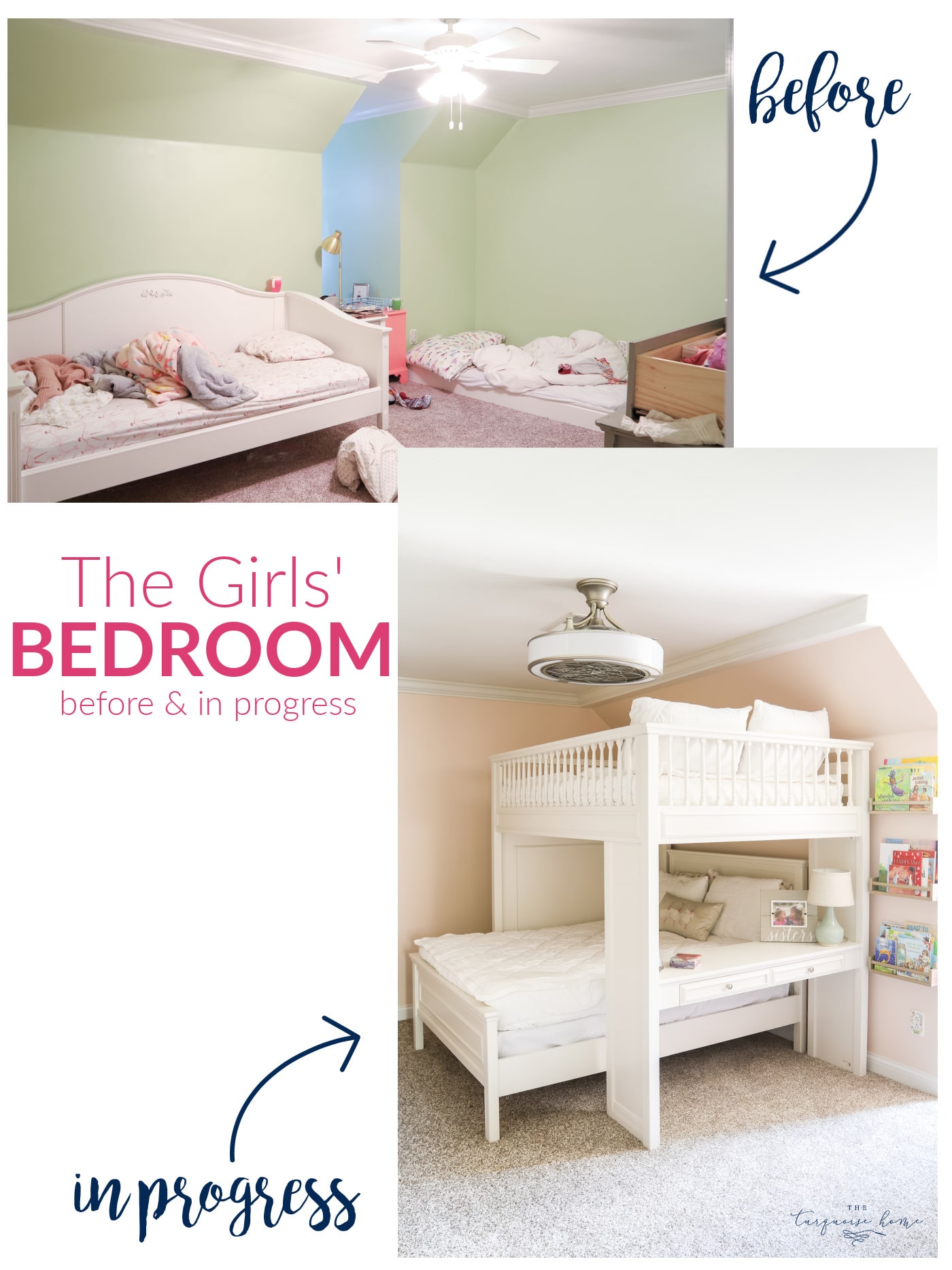 Girls' Bedroom Before & After