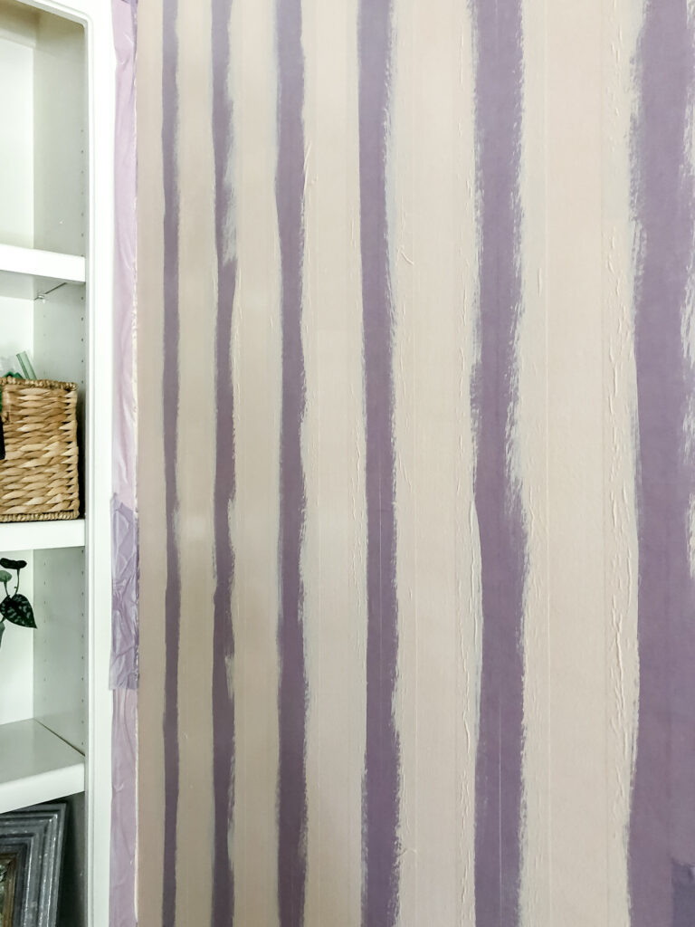 painted stripes for plaid wall