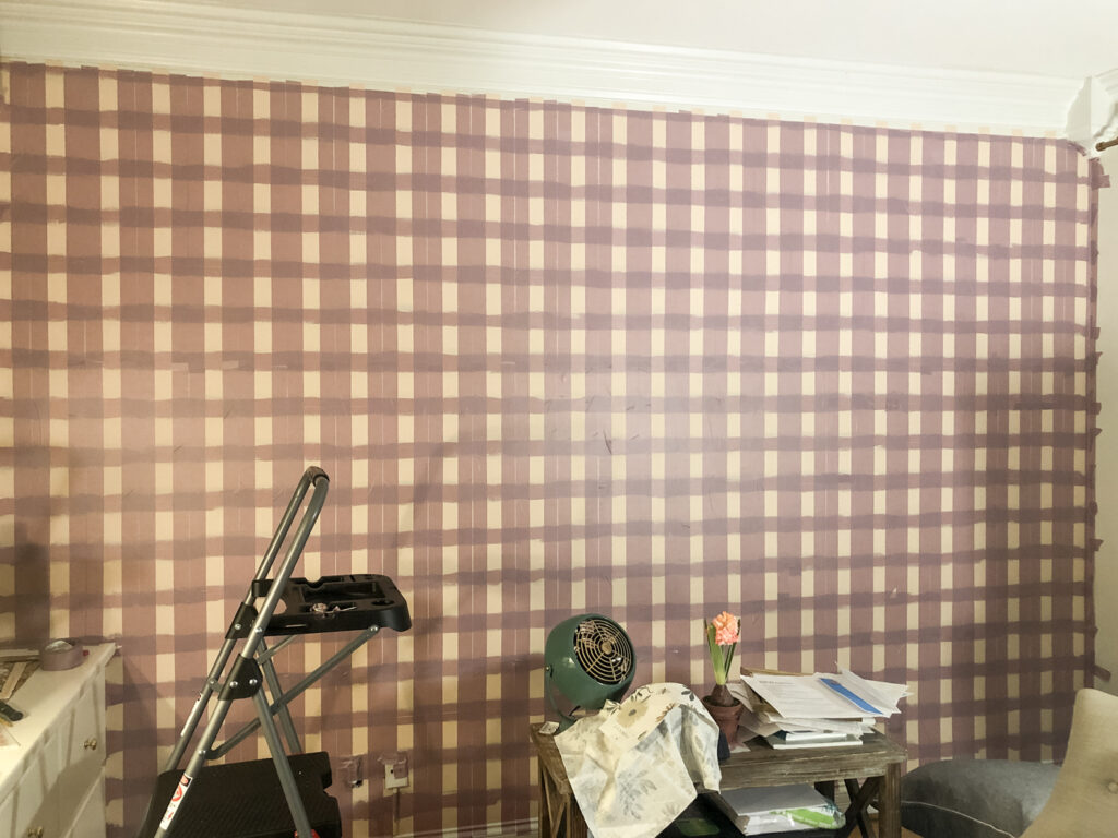 Painting a plaid wall