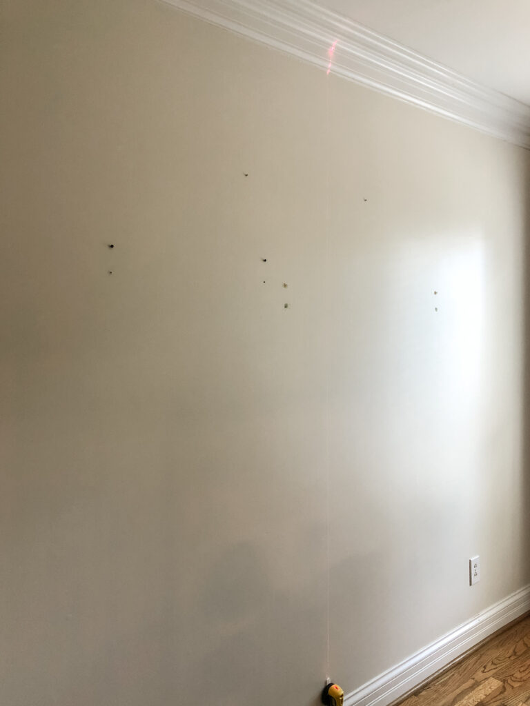 laser level on the wall