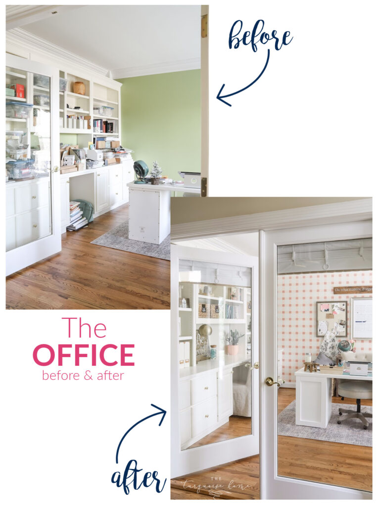 Blush & Brass Home Office Before & After