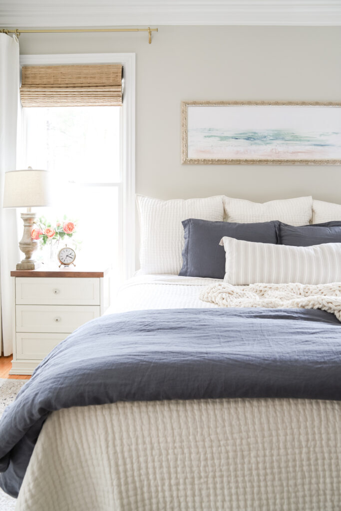 Master Bedroom with Abstract Art Above the Bed