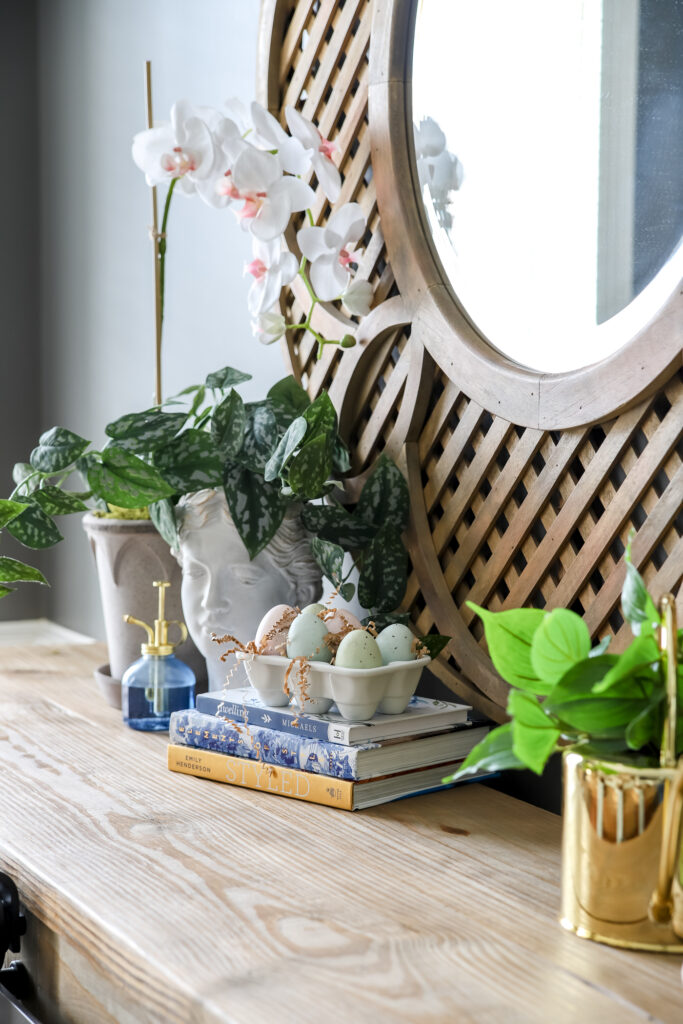 Spring Gardening Decor in Dining Room