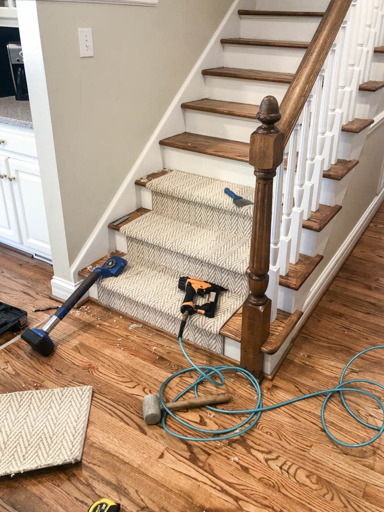 Tools used to install stair runner