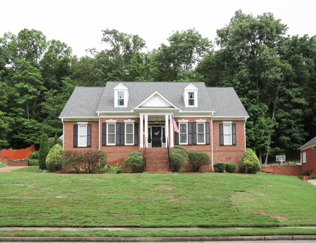 Our Brick House Exterior Makeover White Trim Black Shutters   Brick House White Trim Black Shutters 4 1024x788 