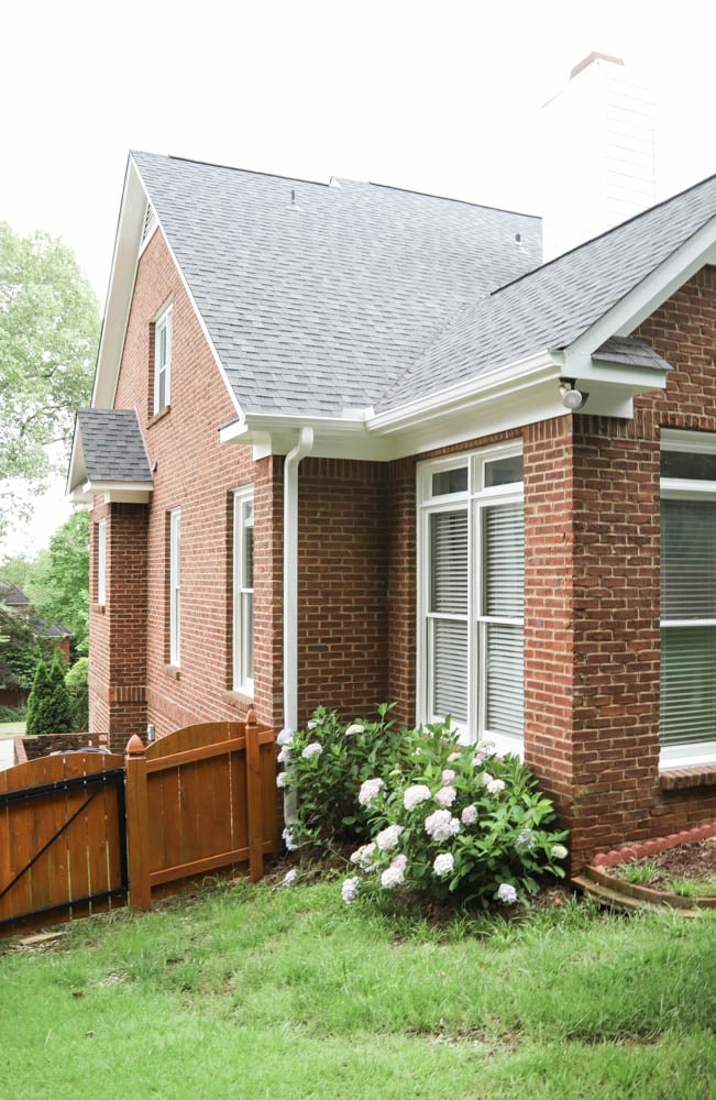 Hydrangeas and Brick House Makeover