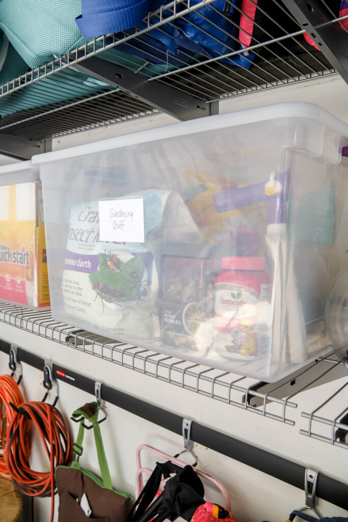 Use clear containers for garage storage