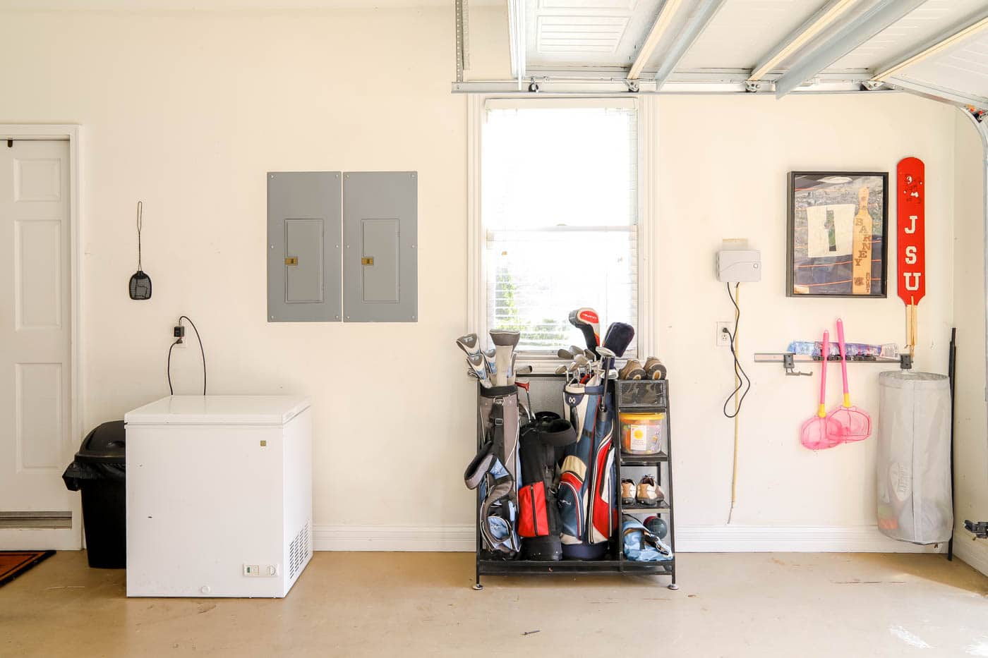Wall with Golf Bag Storage