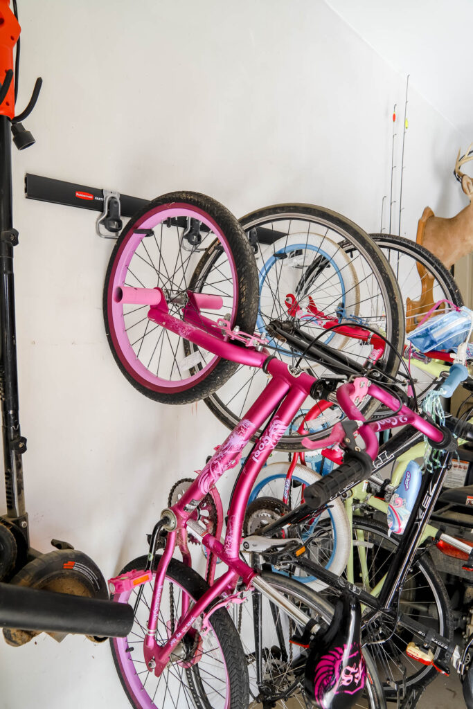 Bicycles Organized on the Wall