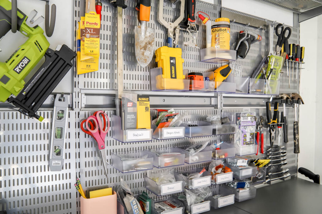 Pegboard System for Garage Organization