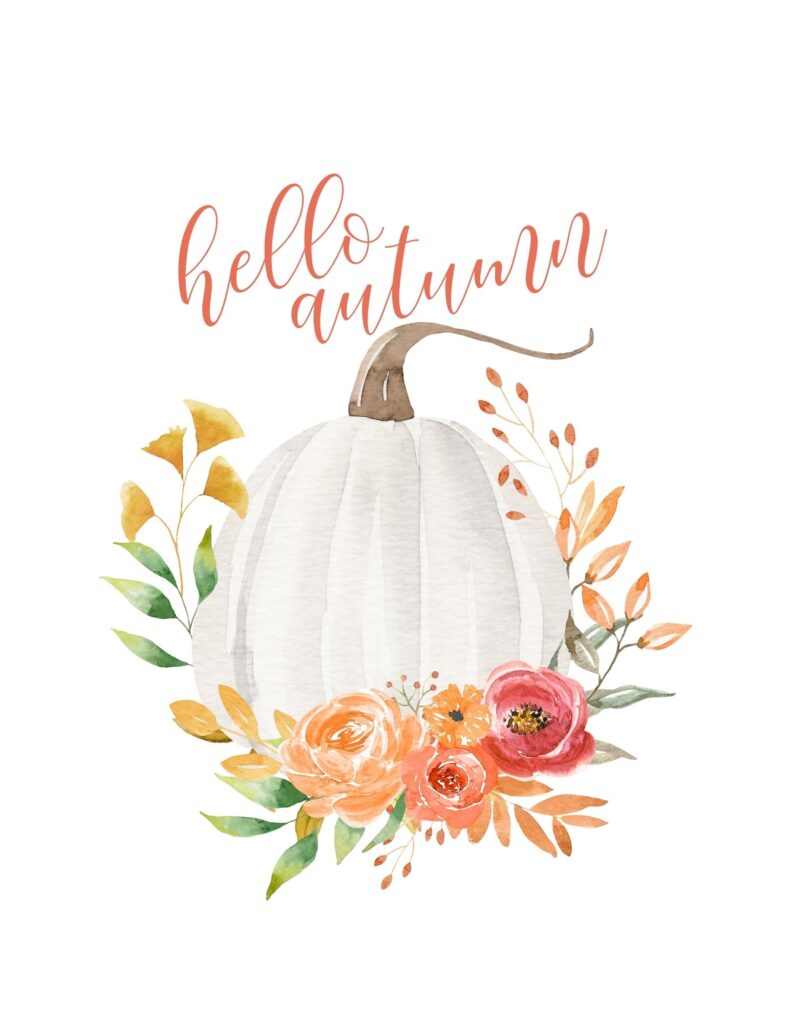 Hello Autumn Pumpkin Printable