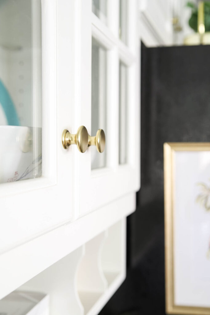 brass hardware in the kitchen