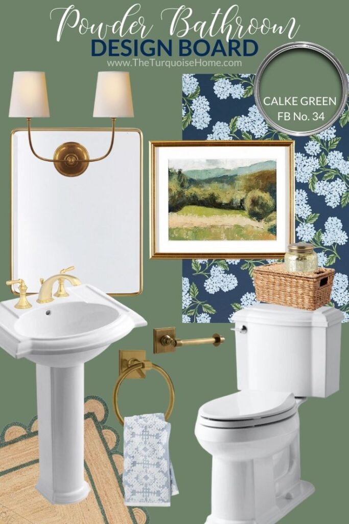 Traditional Powder Bathroom Design Board