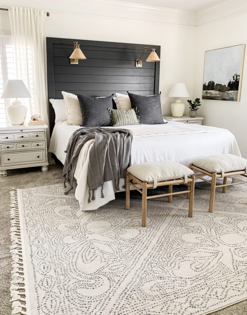 Bedroom painted SW Alabaster White