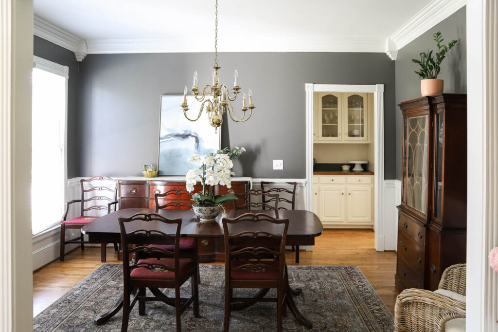 Dining Room with antique wood furniture