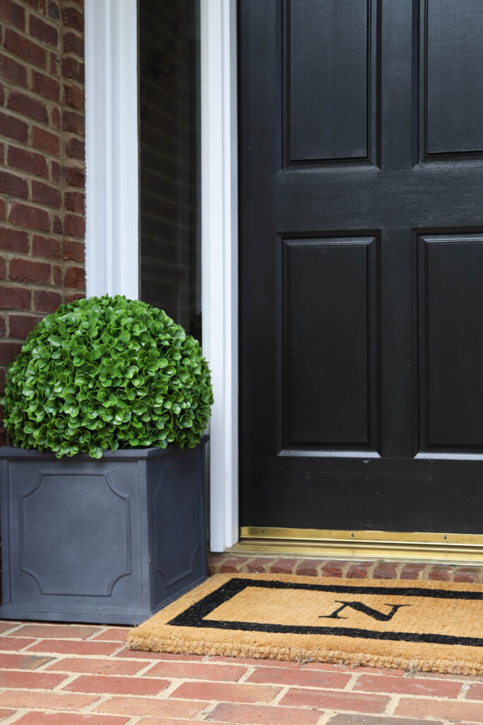 Front Porch Curb Appeal with Planters and Topiaries