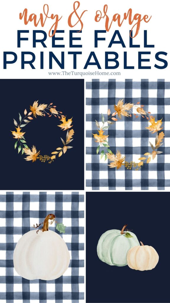 Navy & Orange Free Fall Printables