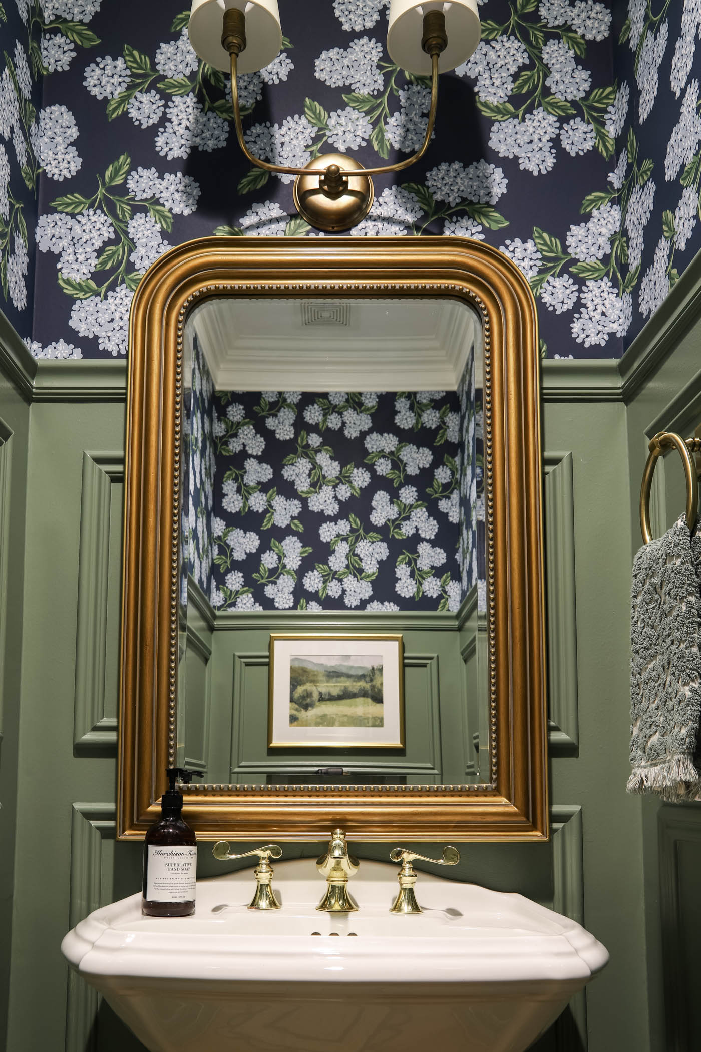 Blue & Green Traditional Powder Room Reveal
