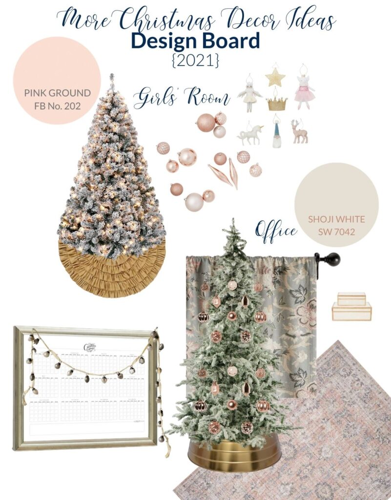 Girls Bedroom and Office Christmas Decor