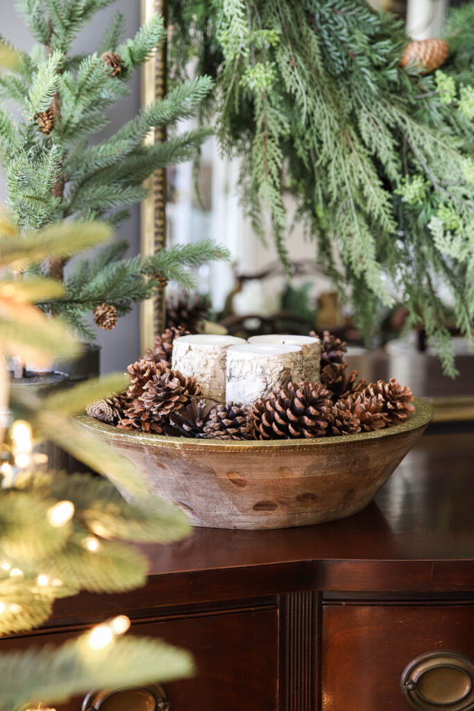 Wooden Bowl with Gold Gilded Edges