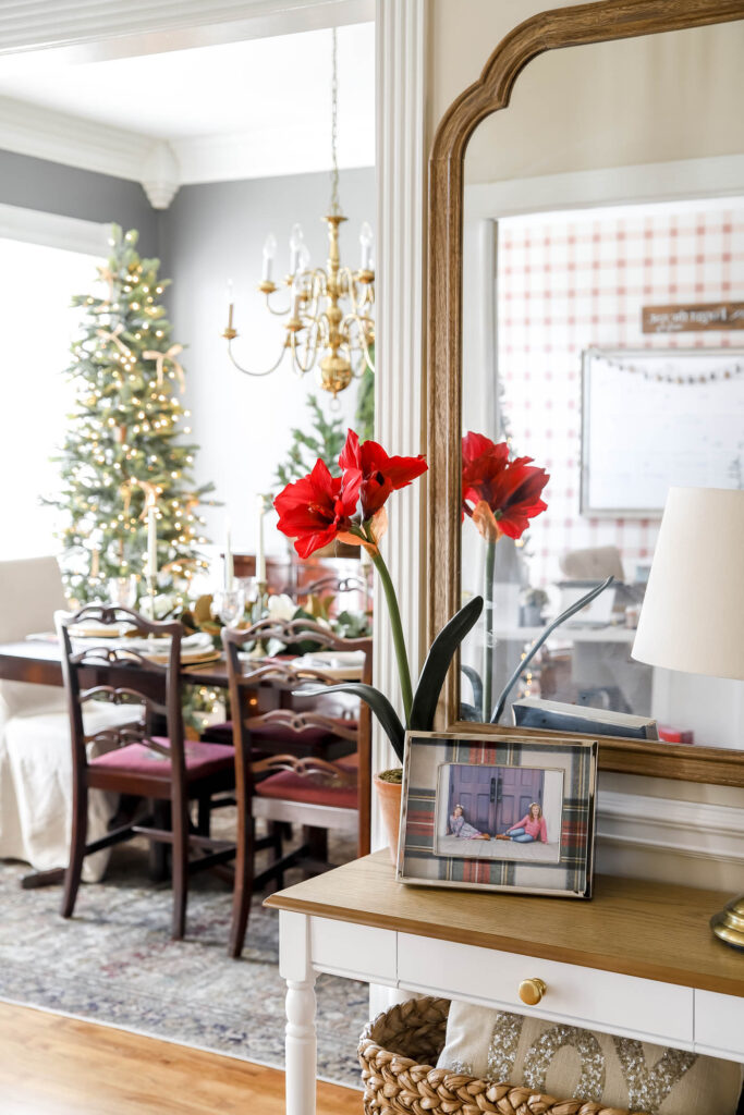 Plaid Picture Frame in Foyer