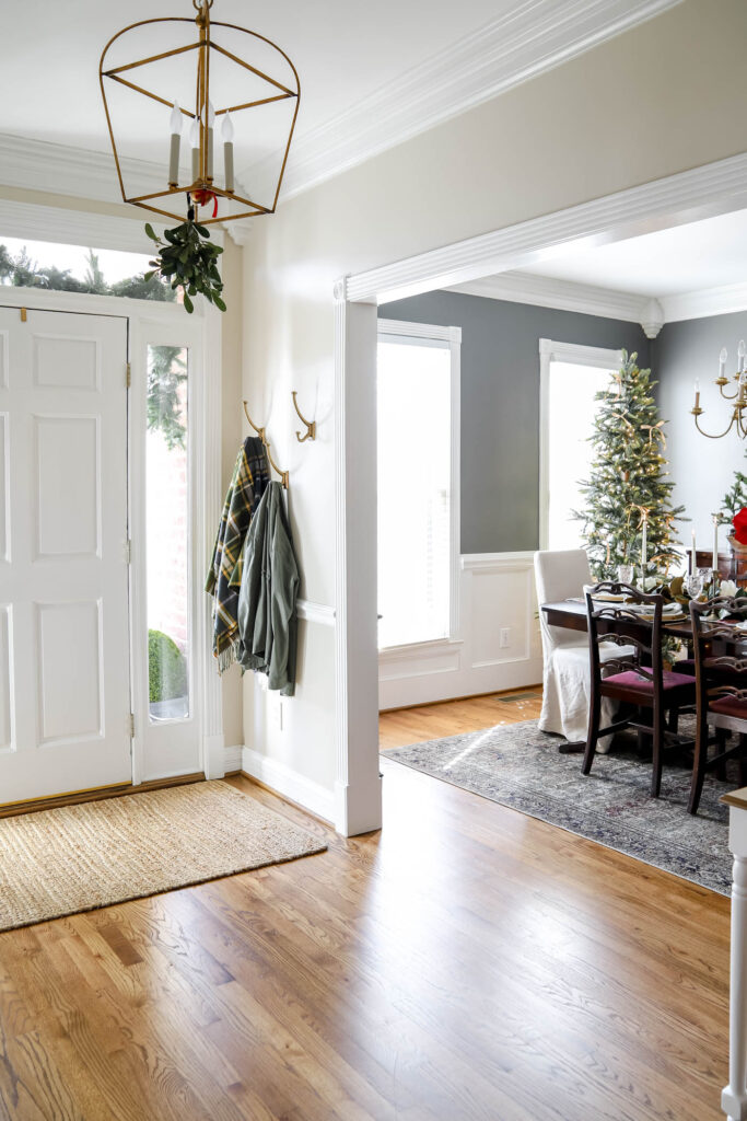 Hanging Mistletoe in the Foyer