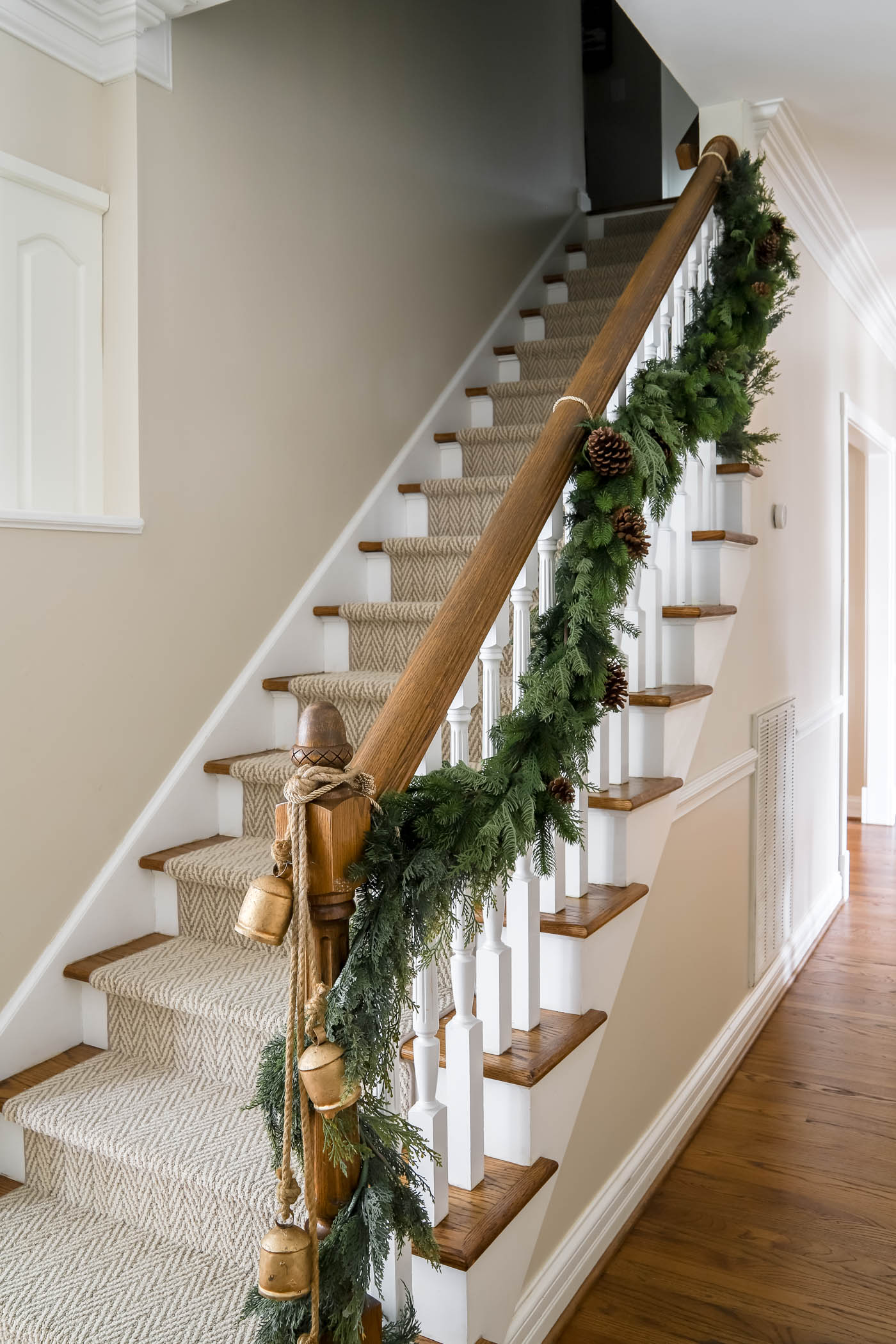 Christmas Garland on Stair Banister