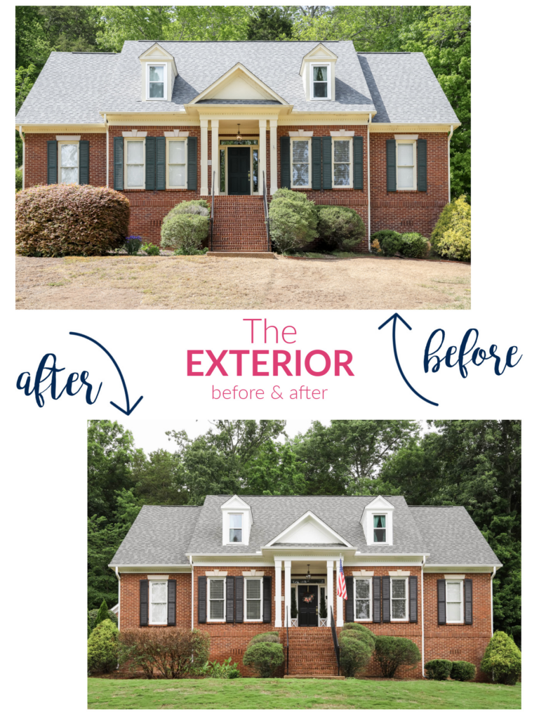Before and After Brick House Exterior Makeover REVEAL!