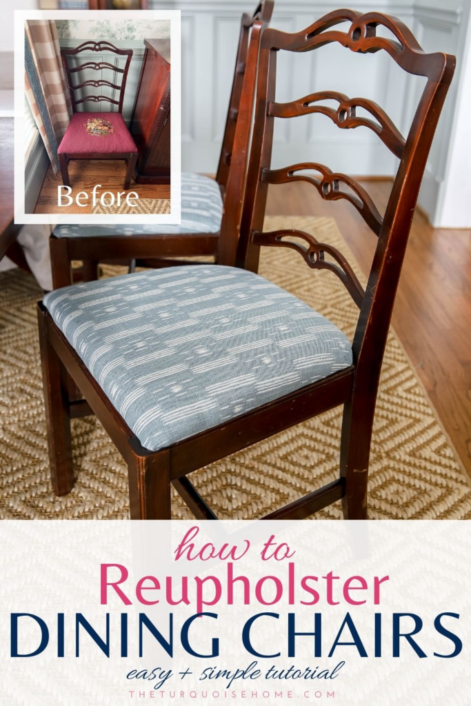 How To Reupholster Dining Chair Covers, How To Recover A Dining Room Chair Pad
